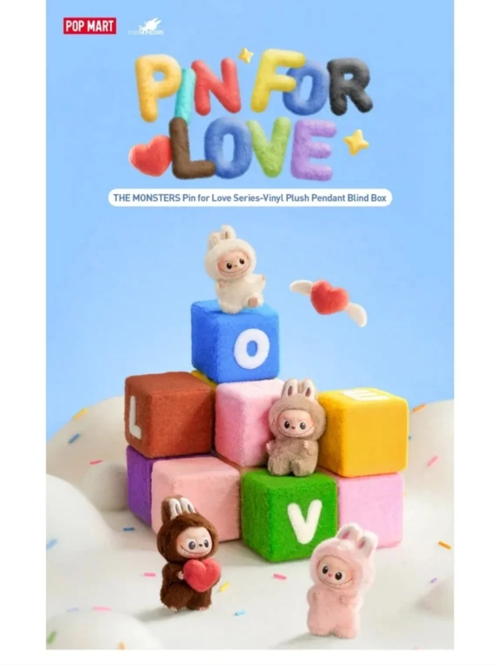 Pop Mart THE MONSTERS (Labubu) Pin for Love Series-Vinyl Plush Pendant Blind Box - Picture 3 of 4